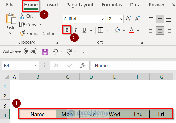 Create Daily Attendance Sheet in Excel Manually