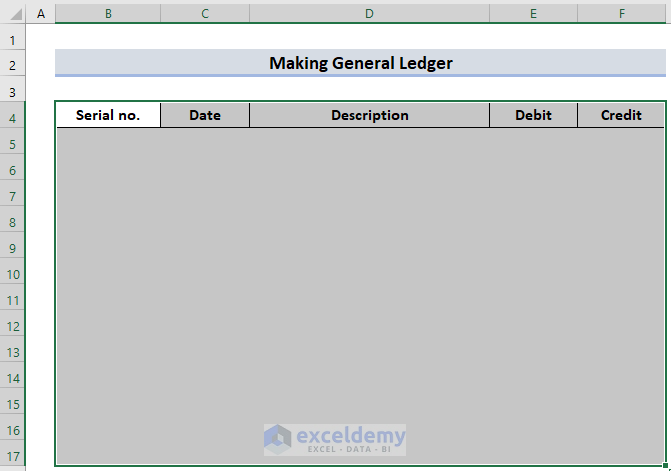 Procedures to Make General Ledger in Excel