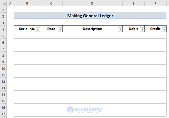 Procedures to Make General Ledger in Excel