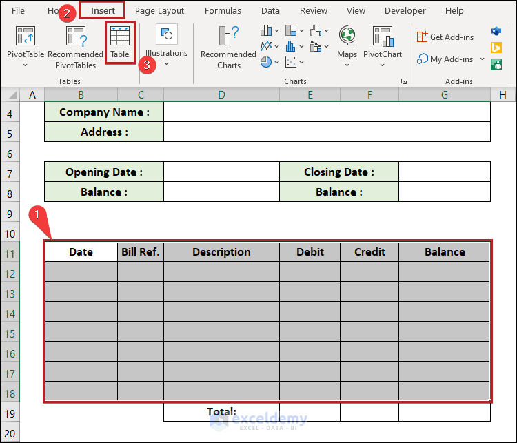 How to Make Ledger in Excel