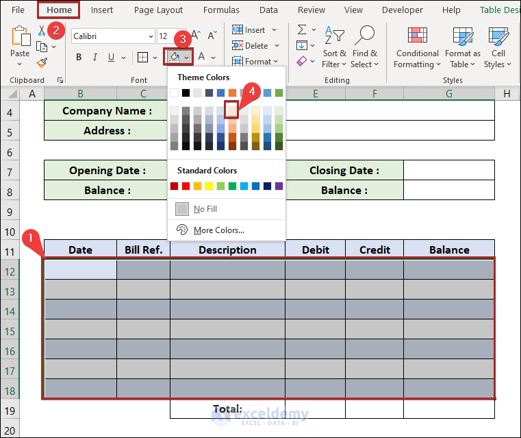 How to Make Ledger in Excel