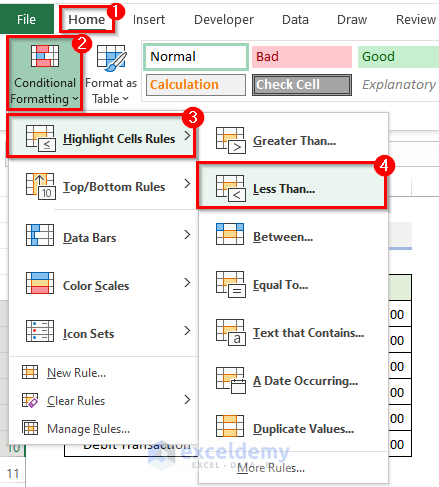 make negative accounting numbers red in excel