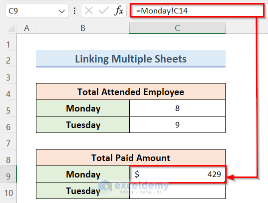Referencing Other Sheet Value to Make Summary in Excel from Different Sheets