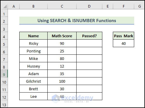 Applying SEARCH and ISNUMBER Functions to Make Yes Green and No Red in Excel