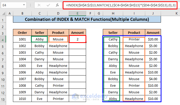 Use Combination of INDEX & MATCH Functions to Merge Datasets in Excel.