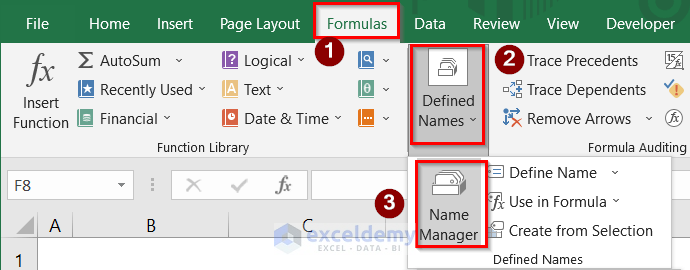 Procedures to Name a Table Array in Excel