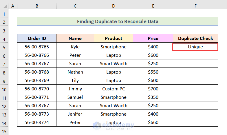 how to reconcile data in excel Finding Duplicate Values to Reconcile Data