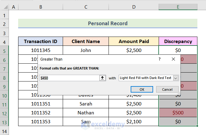 how to reconcile data in excel Reconciling Data for Bank Statements