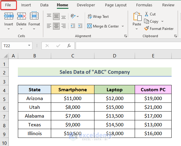 how to remove column headers in excel Using Excel Options to Remove Column Headers