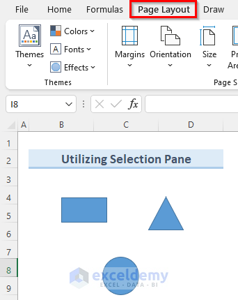 Utilizing Selection Pane in Excel to Remove Drawing Tools