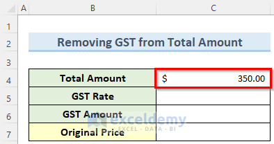 Entering the Total Amount Including GST