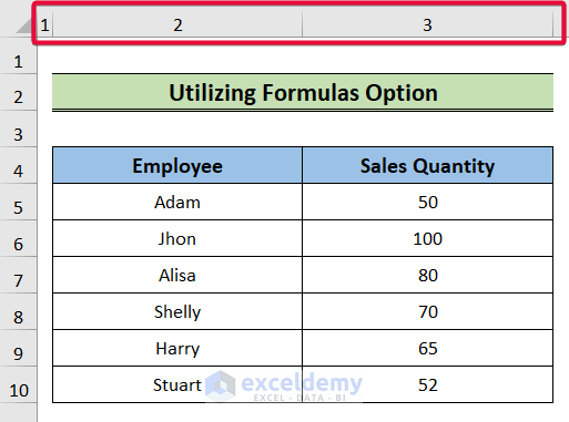 utilizing formulas option to rename column in excel