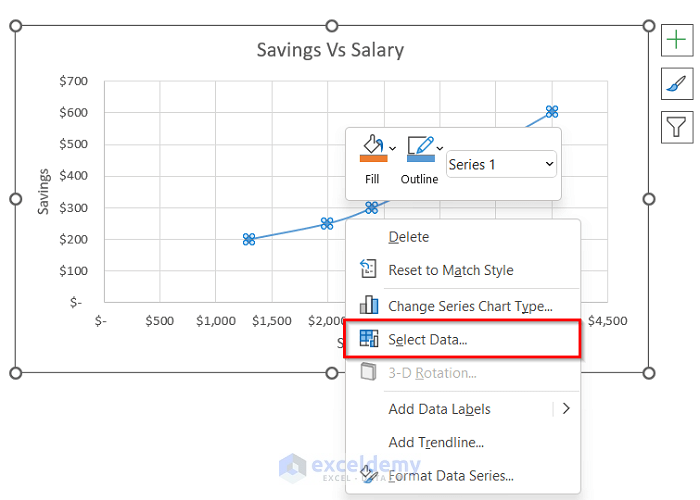 Applying Select Data Option to Reverse Axis Order in Excel