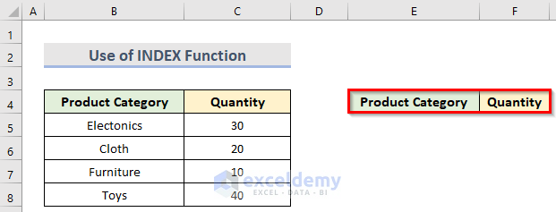 Data Order Reversing with Excel Functions