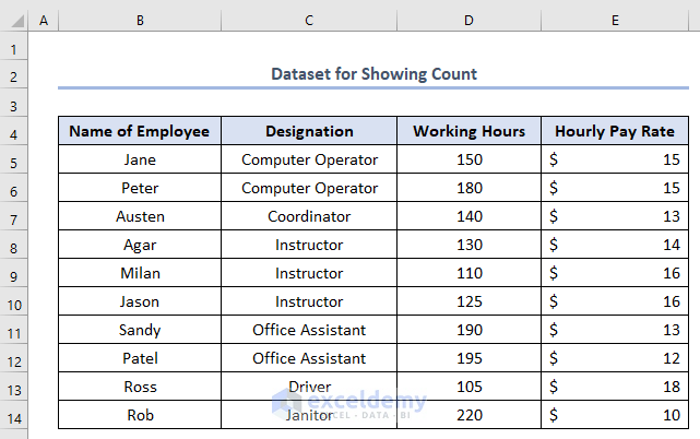 how to show count in excel status bar