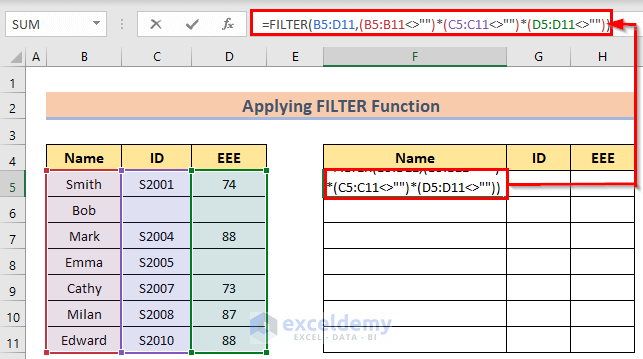 Inserting Filter Function to Skip Cells in Excel Formula