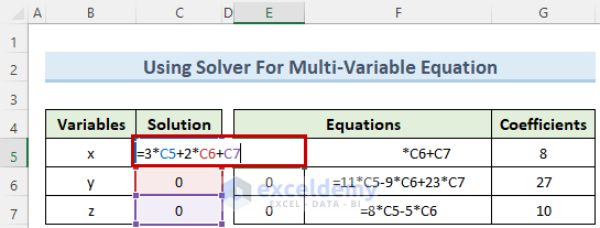 entering polynomial equation formula to solve in excel 