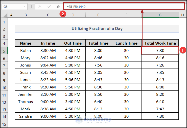 Utilizing Fraction of Day to Subtract 30 Minutes from Time in Excel