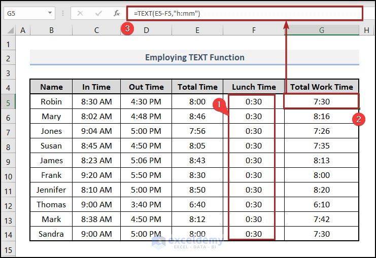 Employing TEXT Function to Subtract 30 Minutes from a Time in Excel