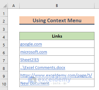 how to update links in excel