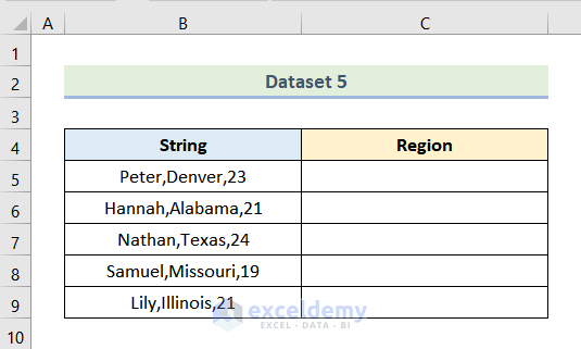 how to use comma in excel formula Using Comma to Split String