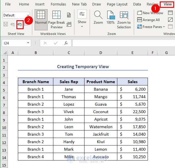 View All Sheets In Excel Excel Sheet Views : Create, apply, or delete a custom view – DUFLCY