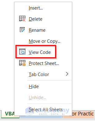 Apply Excel VBA to See List of All Sheets Tabs at Once