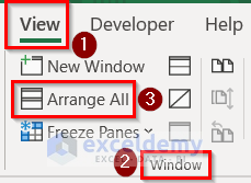 Arrange Multiple Sheets Vertically Using Arrange All Feature in Excel