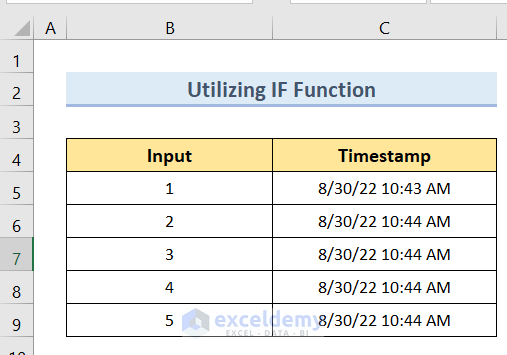 Insert Last Modified Date and Time in Excel Cell