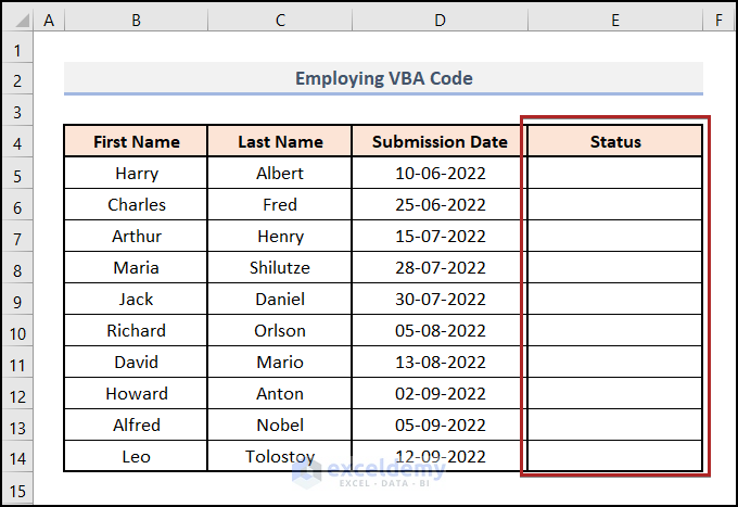 Employing VBA Code to Determine If Date Is Less than Today in Excel