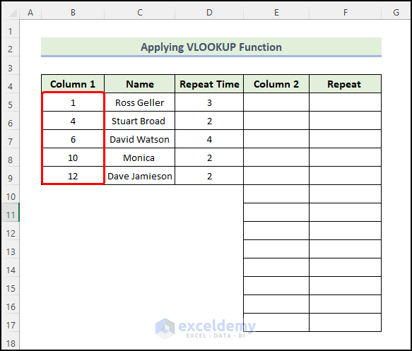 How to Repeat Rows in Excel Based on Cell Value