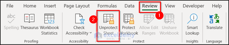 unprotect sheet to highlight selected cells