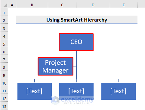 use smartart hierarchy in excel