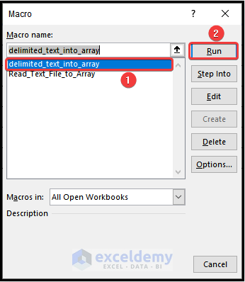 enabling crated macro to read text file into array using VBA