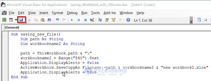 Save a Copy of Workbook to Same Folder as Original Using VBA