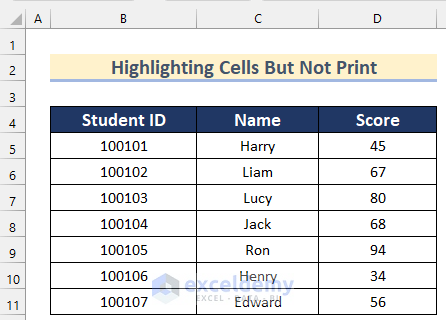 Ways to Highlight Cells in Excel But Not Print