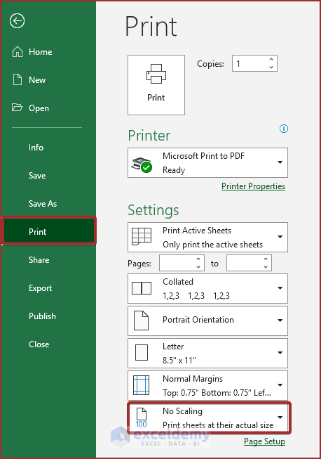Using Fit Sheet on One Page Option