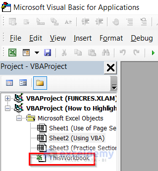 Opening Microsoft Visual Basic for Applications Box to Highlight Cells in Excel But Not Print