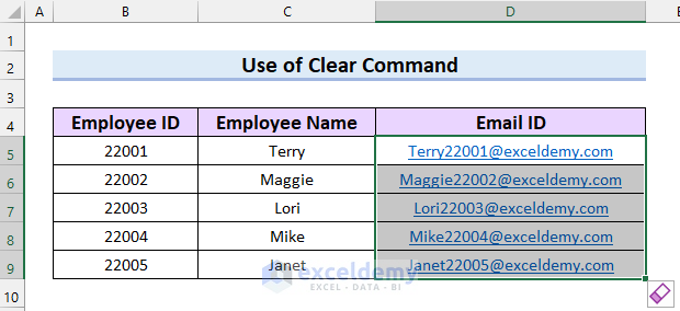 Using Clear Command to Remove links Without Changing the Format