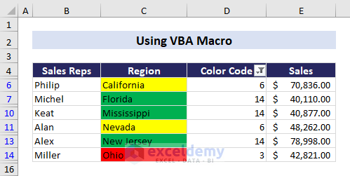 Filter by multiple color in Excel with VBA