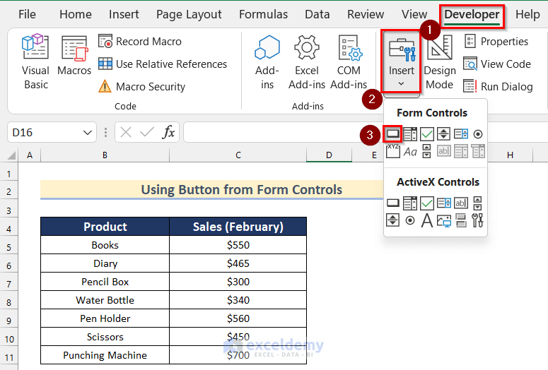 Using Button from Form Controls to Create Button to Link to Another Sheet