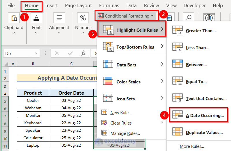 Use of A Date Occurring feature to know whether a Date is within 7 days of another Date