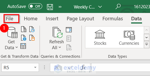 Use of Templates to Create a Weekly Calendar in Excel