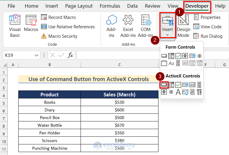 Use of Command Button from ActiveX Controls to Create Button to Link to Another Sheet