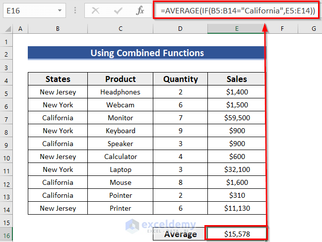 Employing a Combination of Functions to Do Subtotal Average in Excel