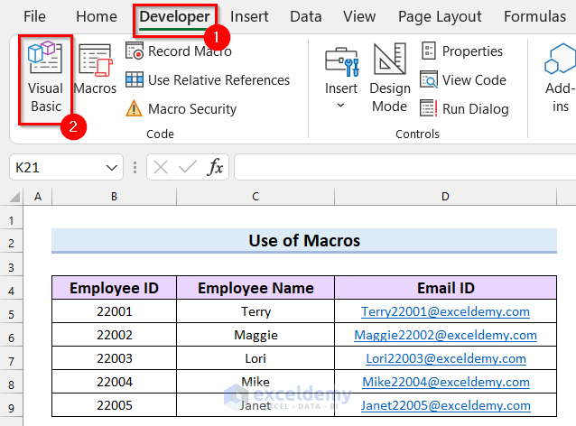 Use of Macros to Remove Email Link in Excel