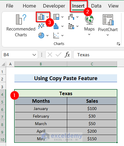 Using Copy Paste Feature to Keep Excel Chart Colors Consistent
