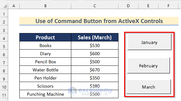 How to Create Button to Link to Another Sheet in Excel Using Command Button from ActiveX Controls