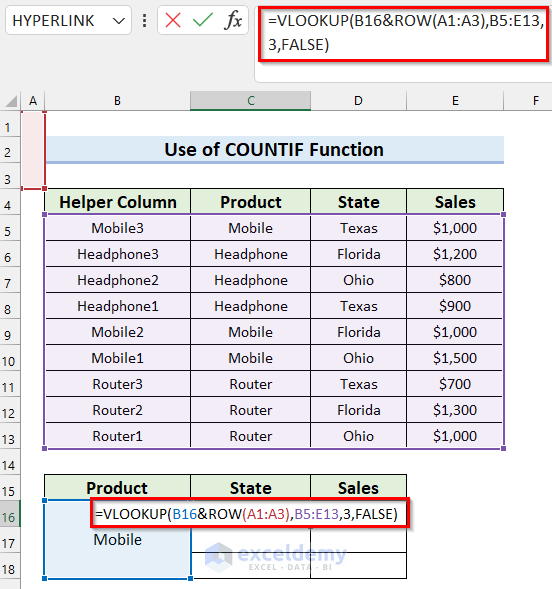 Inserting Formula for VLOOKUP with Multiple Criteria and Multiple Results