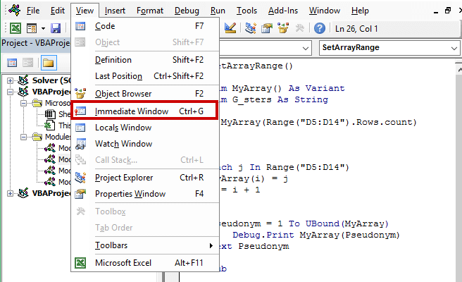 Set an Array with VBA in Excel